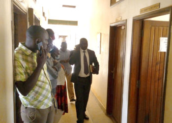 Lc 5 on the left and his executive members plus security officers at CAOs office. (IMAGE: Courtesy )