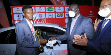 Speaker Oulanya when he awarded a Subaru to Bobosi