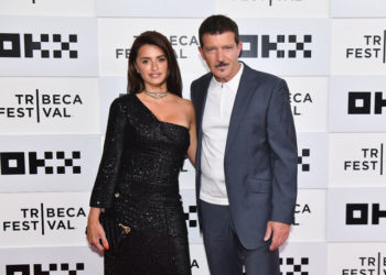 Spanish actors Antonio Banderas and Penelope Cruz attend the "Official Competition" premiere during the 2022 Tribeca Festival on June 14, 2022 in New York City.